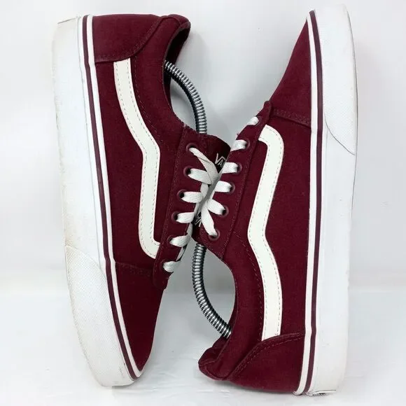 Vans Old Skool Burgundy Canvas Sneaker Skate Shoes - Women's Size 8 - Picture 7 of 9